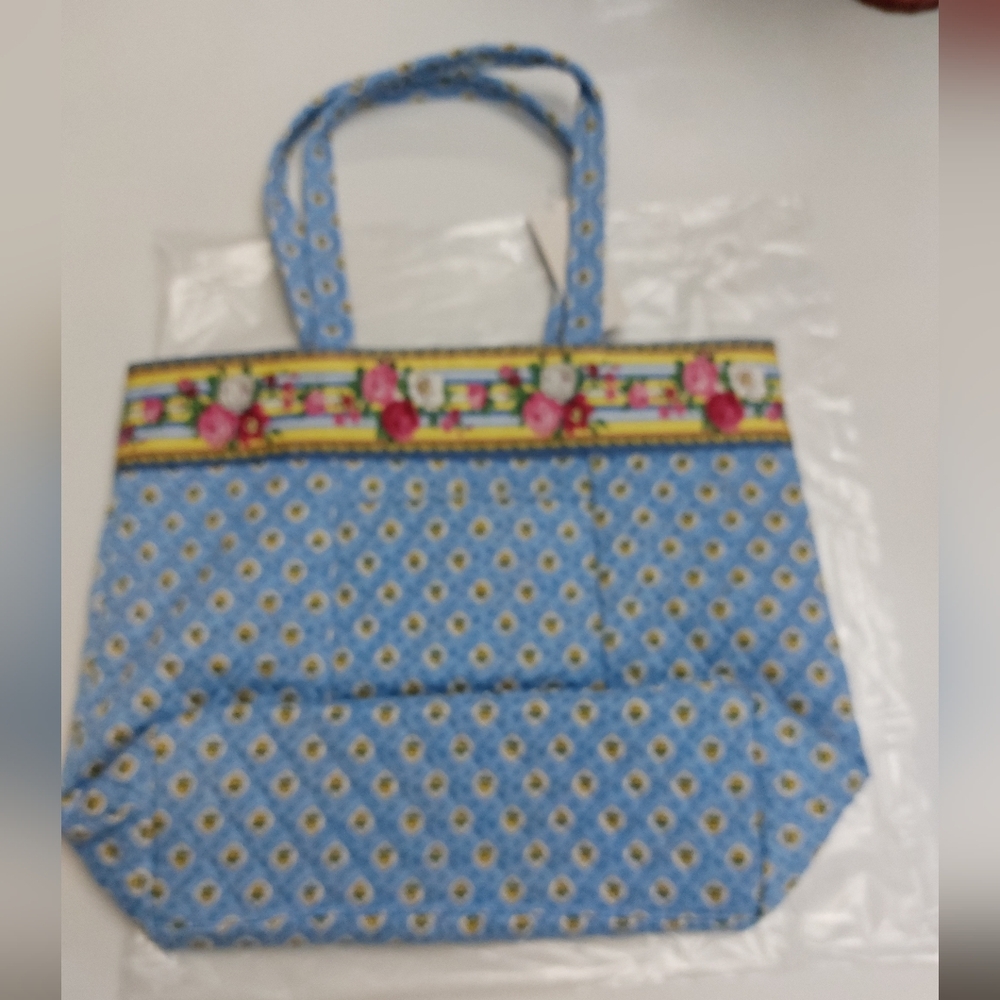 Vera Bradley Heritage Collection Button Tote NWT Elizabeth Blue - Picture 2 of 4